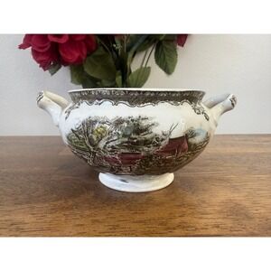 Johnson Brothers Friendly Village Sugar Bowl England Brown Transferware  China